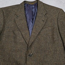 Vtg Hart Schaffner Marx Wool Tweed Blazer Sport Coat 41R Mens Brown Academia