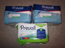 LOT OF 3 PREVAIL NU-FIT INCONTINENCE DAILY BRIEFS M 32  -44  16 CT NEW