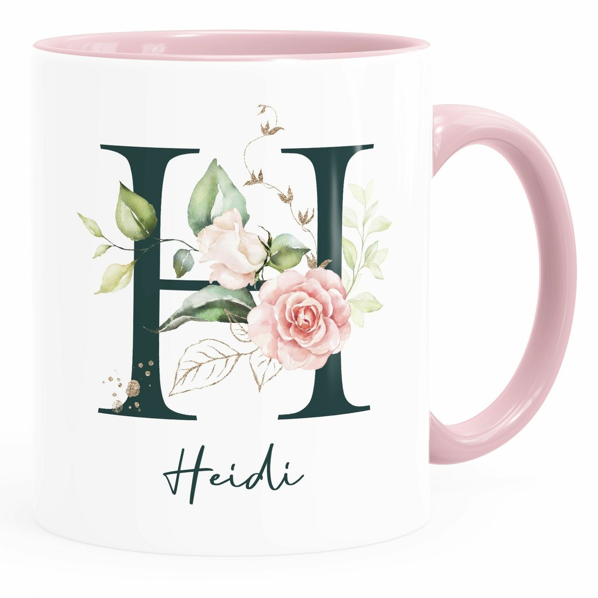 Personalisierte Emaille-Tasse Mit Namen & Buchstabe – 300 Ml, In Rosa Oder Blau
