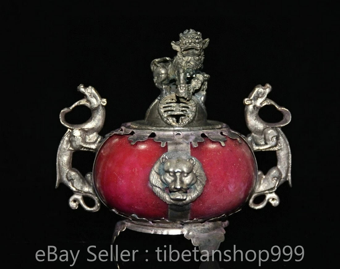 银色玉石古董中国香炉| eBay