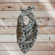 Banjara Snow Leopard Print Scarf Square 100% Silk
