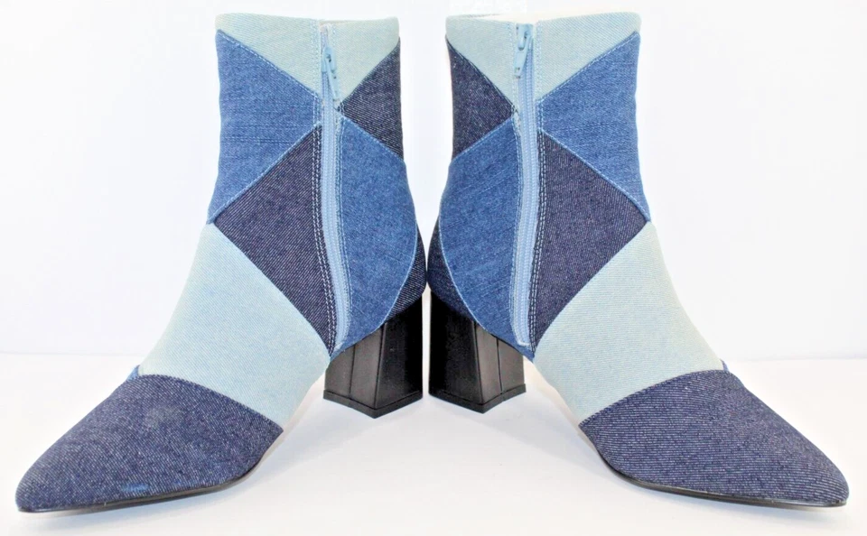 Ashro Mujer Botín Estilo Tanasha Azul Denim Talla 9.5 M Cremallera Lateral NUEVO Foto 3 de 4