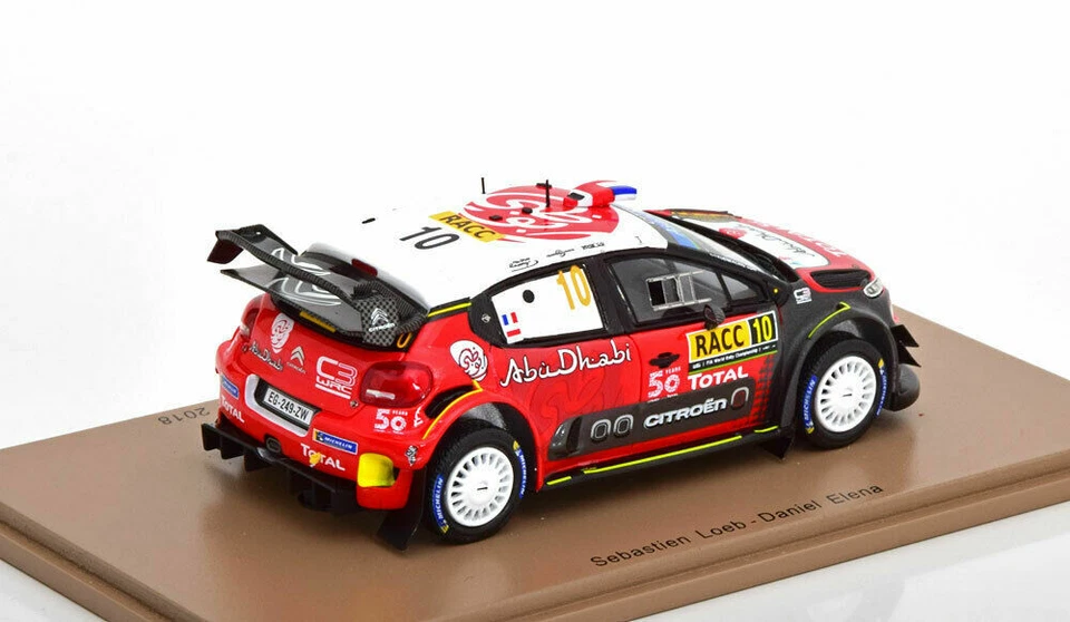 MODELLINO AUTO 1:43 SPARK MODEL CITROEN C3 WRC LOEB WINNER RALLY CATALUNYA 2018 - Immagine 4 di 4