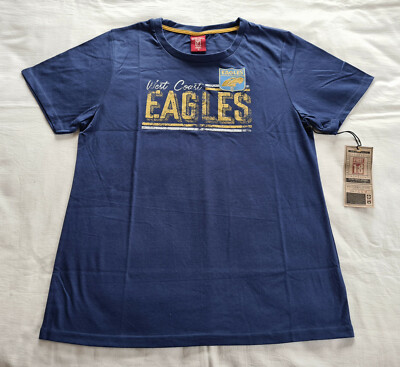 West Coast Eagles AFL FE1733 Ladies Retro Vintage Short Sleeve T Shirt Size 10