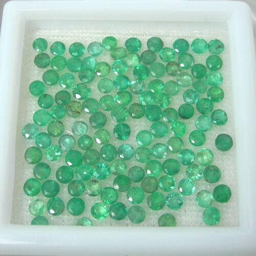 Qty 10 Pieces Round 2.50 mm Mixed Green Natural Emerald Gemstone 0.82 carat - Picture 3 of 11