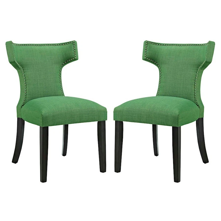Modway Furniture Curve Dining Side Chair Set of 2 Kelly Green