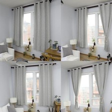 Plain Gray Curtain Living Room Bedroom Window Drape Curtain Decor