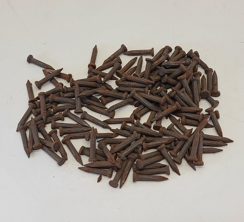 146 Vintage Antique Concrete Masonry Nails 1" Fluted Shank Flat Head Steel Metal