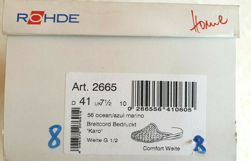 Chaussons/mules neufs Rohde bleu océan n° 2665 taille 41 (pa) - Imagen 5 de 5