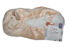 Women's Peach Dog Puppy Cozy Critter Slip-on Slippers L/XL 8-10