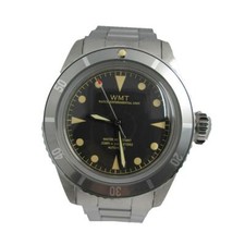 Walter Mitt Sea Diver Vintage Acciaio Automatico Nero Ambra Orologio Unisex