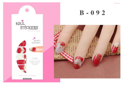 Nail Art 3D Stickers Stones Design Decoration Tips Full Nail Red Gold Silver