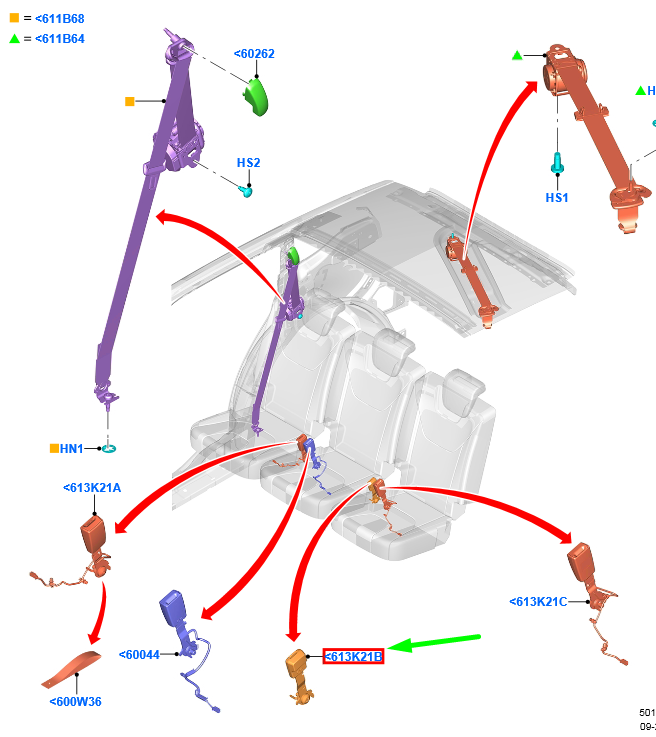 FORD GALAXY MK3 Rear Centre Seat Buckle 2559661 NEW GENUINE | eBay 