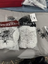 2 Spiderweb Bags,  Bag Spider Plastic Halloween mini /middle/large Spider 3