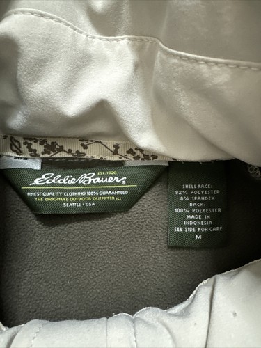 Eddie Bauer Point Vista Parka Rain Coat Beige Gray Long Full Zip with Hood Sz M - Picture 2 of 14