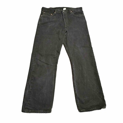 Vintage Levis 501 Jeans Men 38 Black Straight Leg Button Fly Denim 00s Mexico