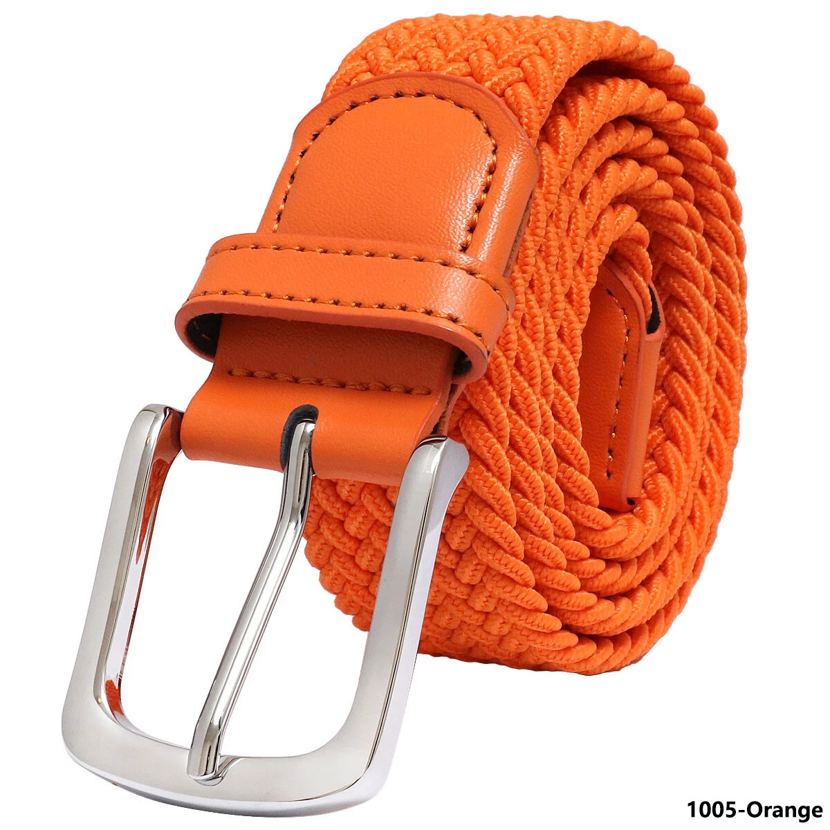 Size L Braided/Woven Belt Orange Belts for Men for sale | eBay