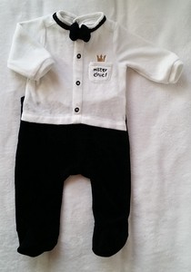 Pyjama Mister Chic Noir Blanc Noeud Papillon Bebe Garcon 3 Mois Ebay
