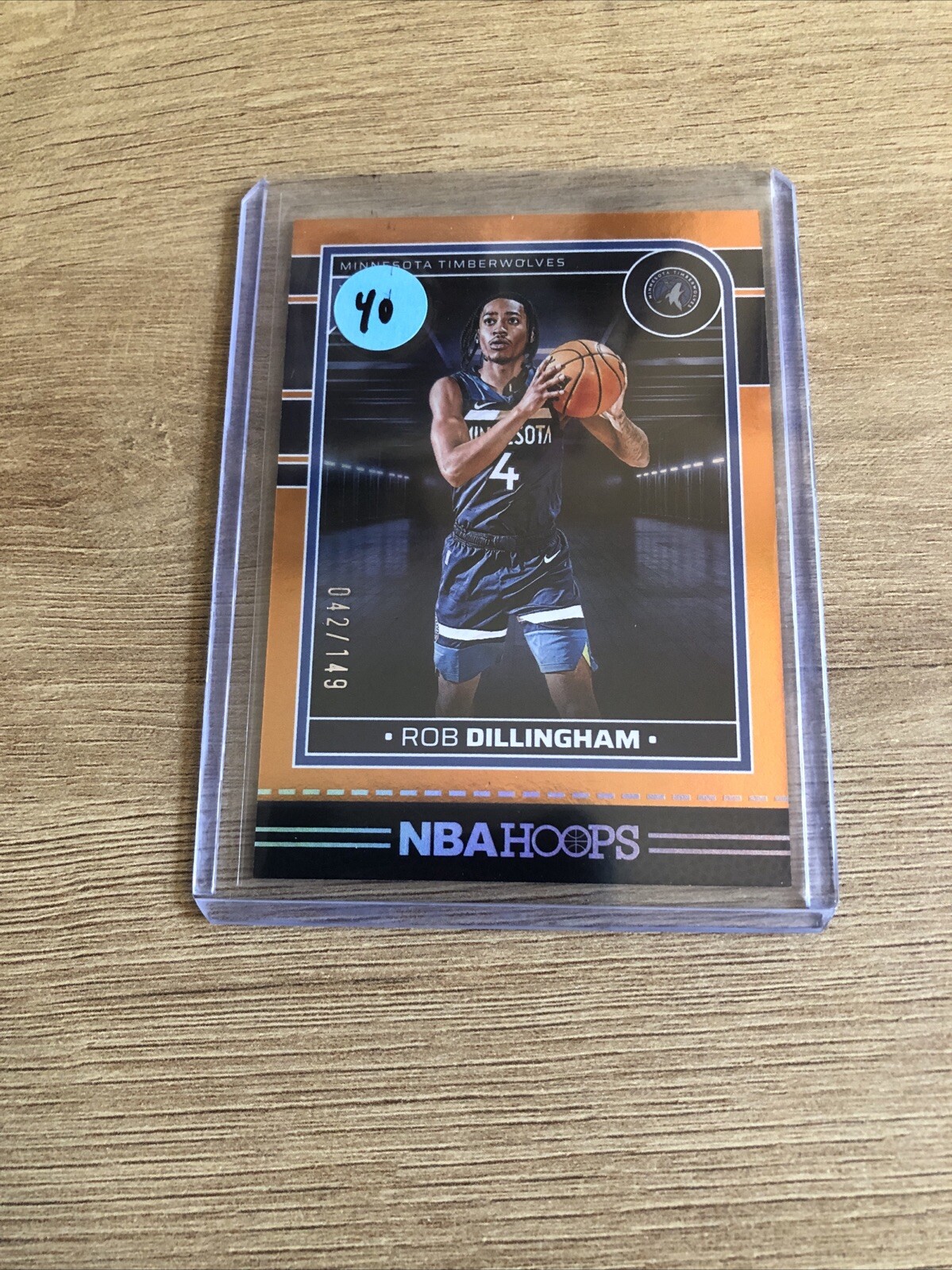 2024-25 Panini NBA Hoops #238 Rob Dillingham Orange Holo RC /149 Timberwolves