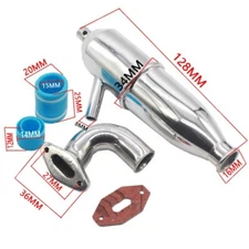 For HSP 1:10 Nitro Engine RC Car Aluminum Metal Exhaust Pipe Parts Universal