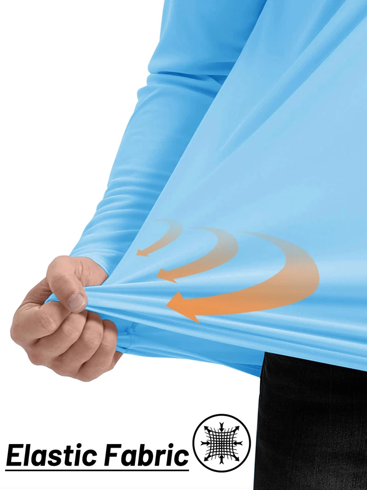 UPF50+ Para hombres 1/4 Cremallera Bloqueador Solar UV Camisas Manga Larga Rendimiento Pesca Camiseta Foto 4 de 4