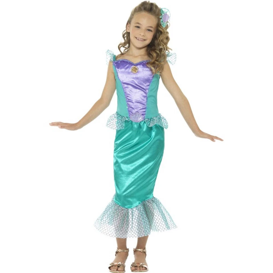 Disfraz de Sirena Infantil Libro Día de la Semana Niñas Vestido Elegante Conjunto 4-12 Años Foto 2 de 2