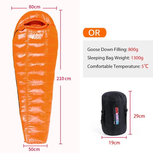 95% White Goose Down Sleeping Bag Camping Sleeping Bag Goose Down Filled Mummy - Picture 16 of 44
