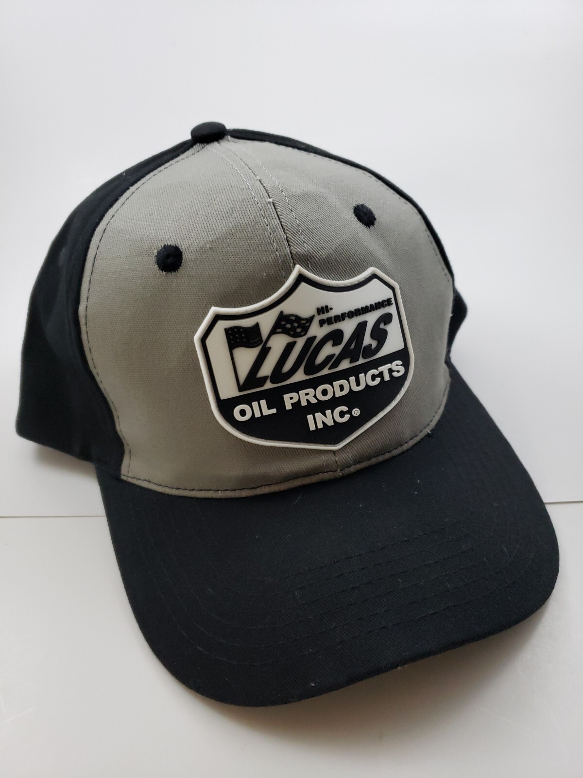 Lucas Oil Rubber Patch Hat snapback Script Logo P… - image 1