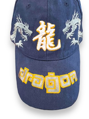 Blue, Yellow & Silver ASIAN DRAGON LOGO Adjustable Hook & Loop Baseball Cap - Picture 5 of 6