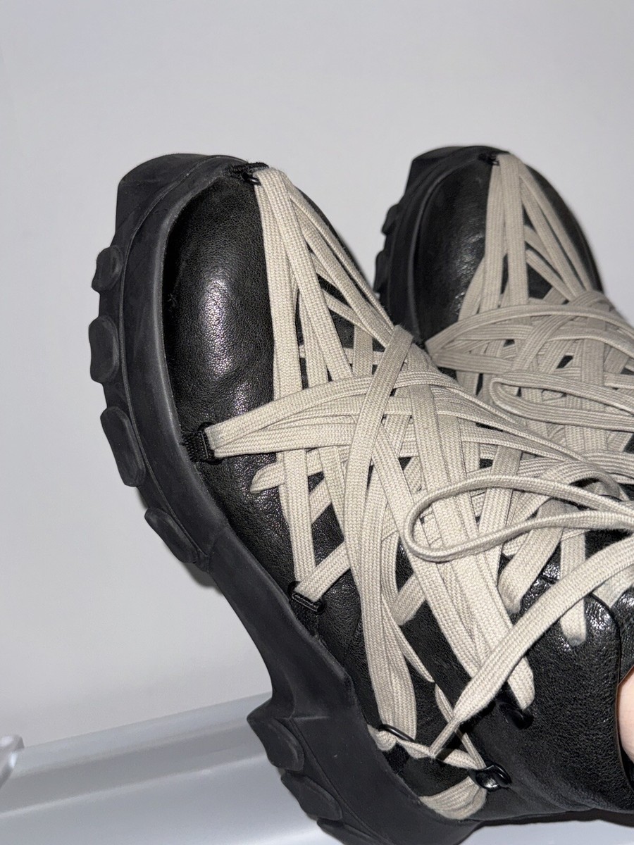 Rick Owens SS20 Megalace Tecuatl Tractor Sneaker Boots Black Size