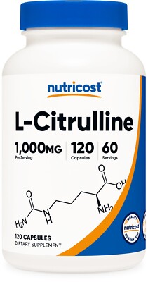 Nutricost L-Citrulline 500mg, 120 Capsules - Gluten Free & Non-GMO