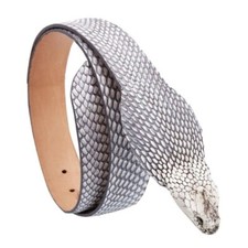 Cobra Snake Belt With Head Natural Leather Lining Genuine Handmade 1 1/2" Wide