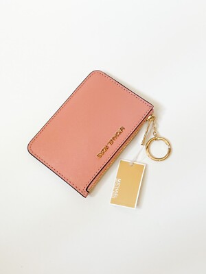 Michael Kors Jet Set Travel Small Top Zip Coin Pouch ID Leather
