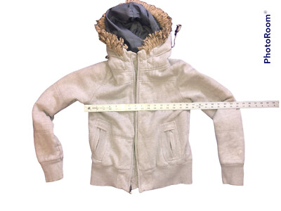 Youth American Eagle  WARM Full Zip Hooded LINED Sweatshirt Gray SZ M HOODIE  a2