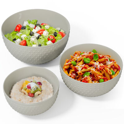 Gibson Elite 3-Piece Mixing Bowl Set - Grey