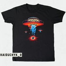Boston Shirt Hard Rock Band Unisex Black T-shirt Size S-5XL