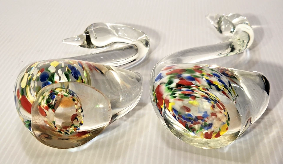 Murano Glass Pair Swans. Art Glass figurine. Hand made - Image 4 of 4