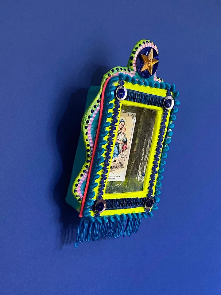 Handmade Mexican style Nicho, assemblage wall art Christmas/Birthday gift. no.12 - Image 2 of 4