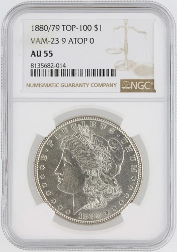 1880/79 Morgan Silver Dollar NGC AU55 S$1 Philadelphia Minted No Reserve