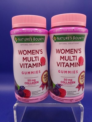 2 Pack Women's Multivitamin 160 Gummies 50mg Collagen Multi Hair Skin Exp 12/26