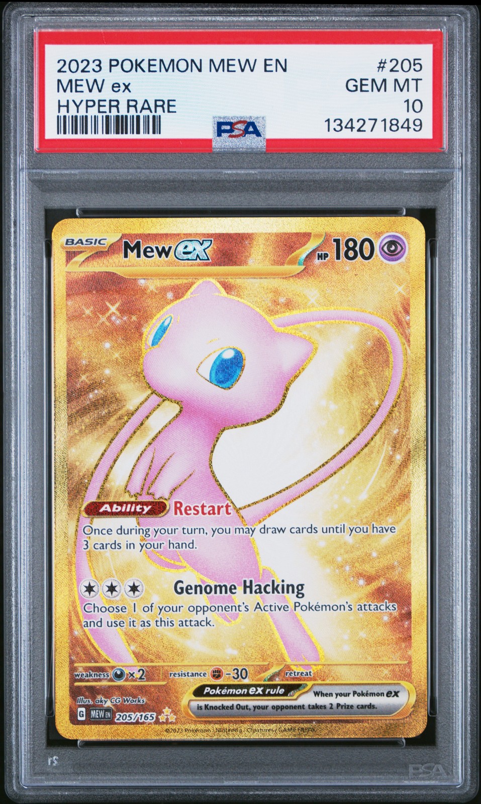 2023 POKEMON MEW EN-151 HYPER RARE #205 MEW EX PSA 10