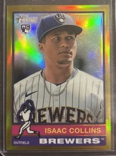 2025 Topps Heritage - Isaac Collins #78 Chrome Gold Border /50 (RC)