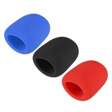 3PCS Sponge Foam Mic Cover Handheld Microphone Windscreen Black Red Blue for KTV