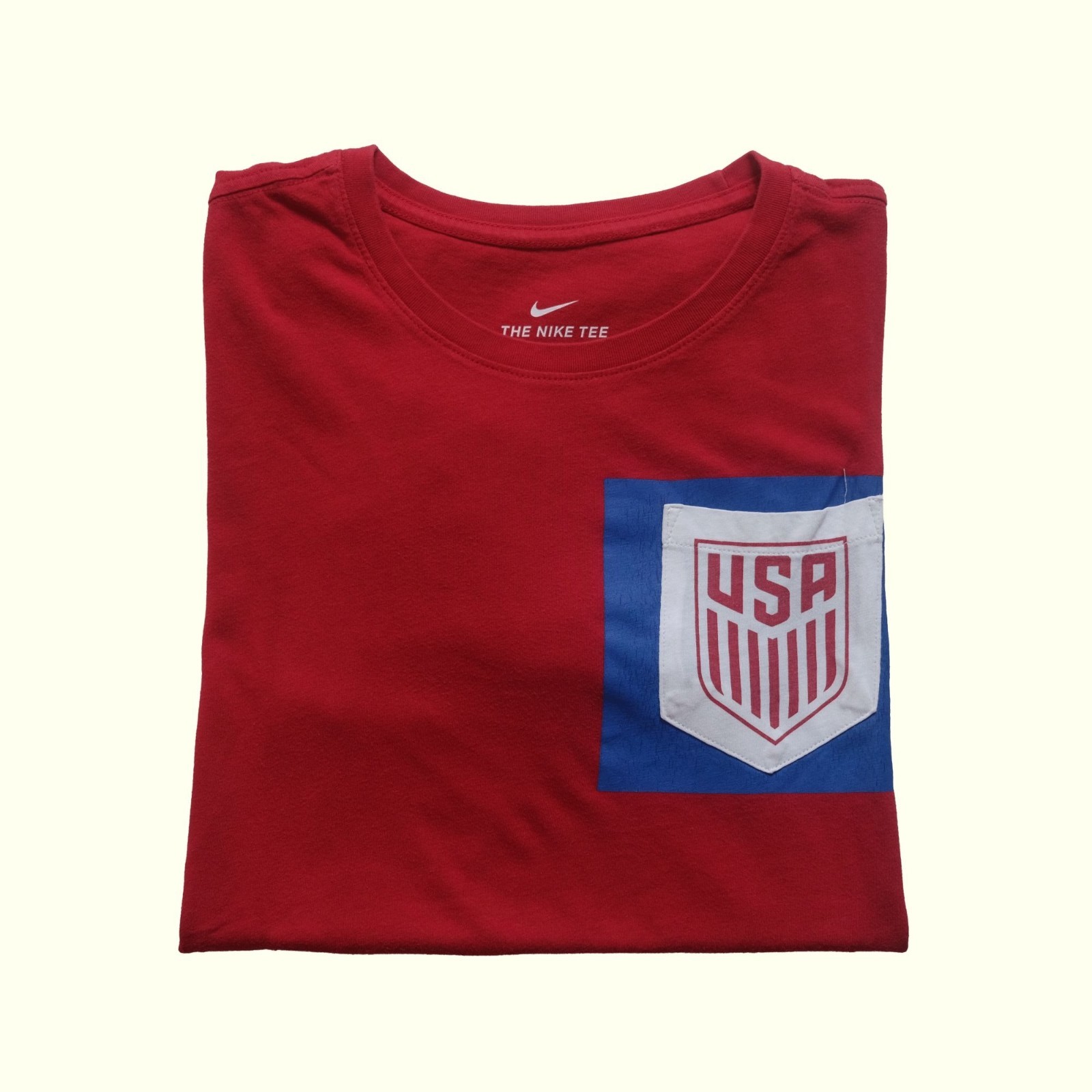 NIKE USA SOCCER NATIONAL TEAM USMNT VTG Y2K ACTIVE RED GRAPHIC CREST T SHIRT SM