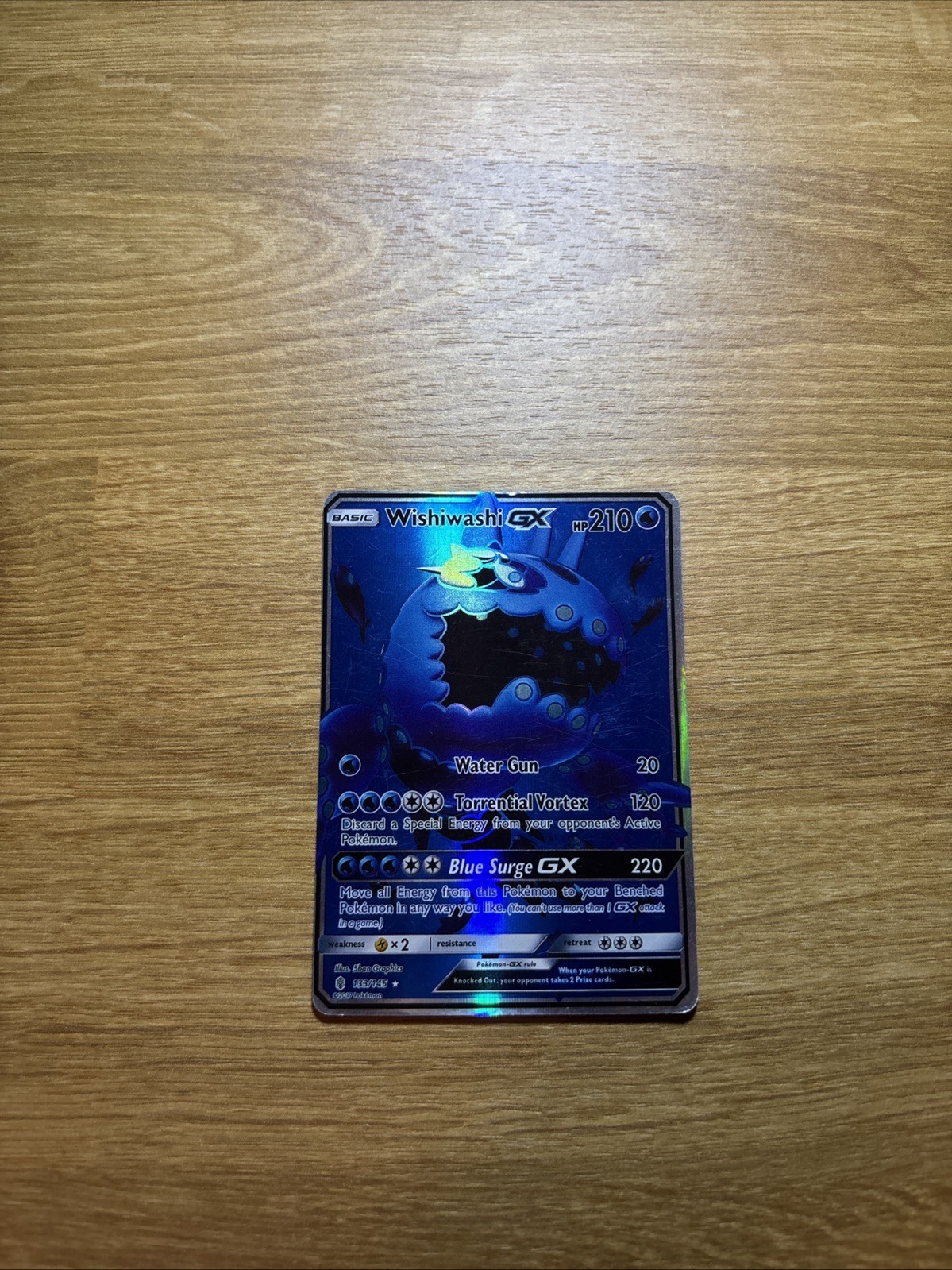 Wishiwashi GX Full Art Holo Card 133/145 Sm-Guardians Rising