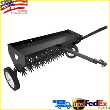 40" Tow Behind Lawn Spike Aerator w/Universal Hitch for Soil Penetrator Tractors