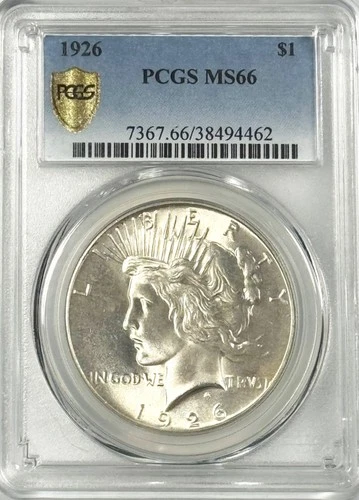 1926 $1 PEACE DOLLAR PCGS MS66
