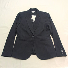 NWT Liz Claiborne, Charcoal Heather Women  s Blazer Size 4 Lined Single-Breasted
