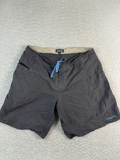 Patagonia Shorts Mens 38 Gray Board Nylon Surf Swim Trunks Zip Pocket Quick Dry