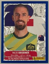 Milos Degenek Panini FIFA World Cup 2026 Blue Crumple Parallels Sticker